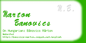 marton banovics business card